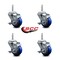 Service Caster 3 Inch Blue Polyurethane Wheel Swivel 34 Inch Threaded Stem Caster Set with Brake SCC SCC-TS20S314-PPUB-BLUE-TLB-34212-4 - alternate 3
